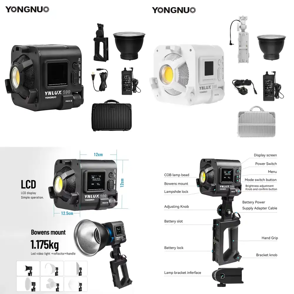Photography Lighting Video - YONGNUO YNLUX100 100W 3200K-5600K Kompaktes Handgehaltenes