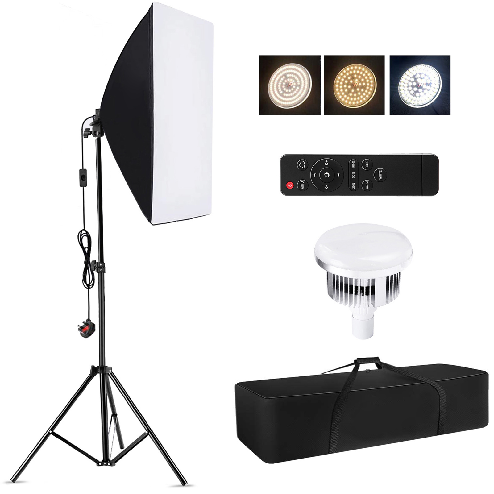 Photography Lighting Box - Camnoon Studio Fotografie-Lichtset Softbox-Beleuchtungsset mit 85W