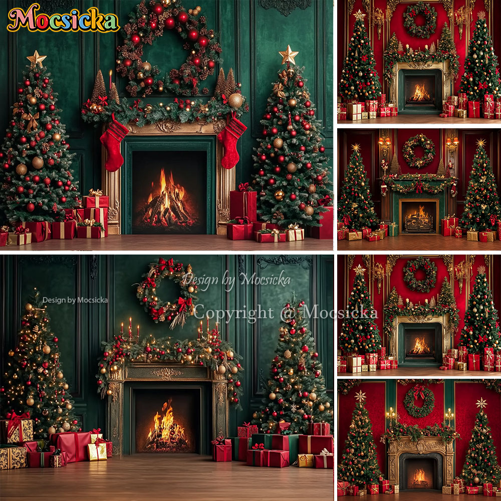 Mocsicka Rot Weihnachten Kamin – Photography Lighting And Backdrop Bewertung und Preis